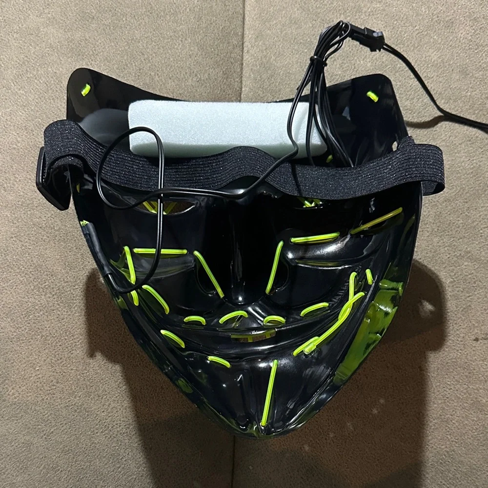 Black and Red LED Halloween Mask